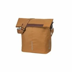 Basil CITY SHOPPER, Fahrradtasche, Camel Brown, Hook-on System, Regenabweisend Rollverschluss Mit Magnet, Reflektoren, 14-16L