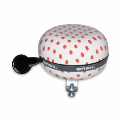 BASIL Fahrradklingel Polkadot Fahrradklingel, 80mm &Oslash;, Weiss/rot