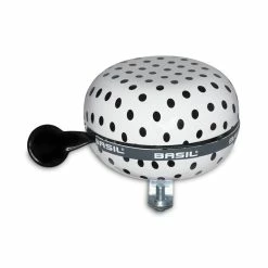 BASIL Fahrradklingel Polkadot Fahrradklingel, 80mm &Oslash;, Weiss/schwarz