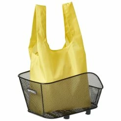 Basil Keep Shopper Einkaufstasche, Gelb Mit Befestigung F&uuml;r Engmaschige K&ouml;rbe, Faltbar