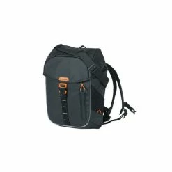 Basil MILES TARPAULIN NORDLICHT, Rucksack, Schwarz Orange, Wasserdicht, Rollverschluss Hook-on System, Nordlicht Technologie, Reflektierend, 17L