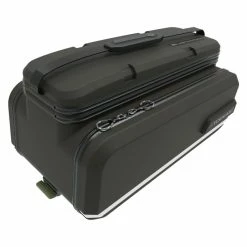 Topeak E-Xplorer TrunkBag Gepäckträgertasche, Ausklappbar, 26 Liter, Schwarz Für Topeak MTX QuickTrack 2.0, 3M Reflektorstreifen Und Lasche Für Rücklicht