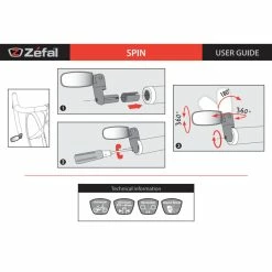 Zéfal Z&eacute;fal R&uuml;ckspiegel Spin, Schwarz, Links/rechts, Klappbar -Anbauten Verkäufe zefal rueckspiegel spin schwarz links rechts klappbar5